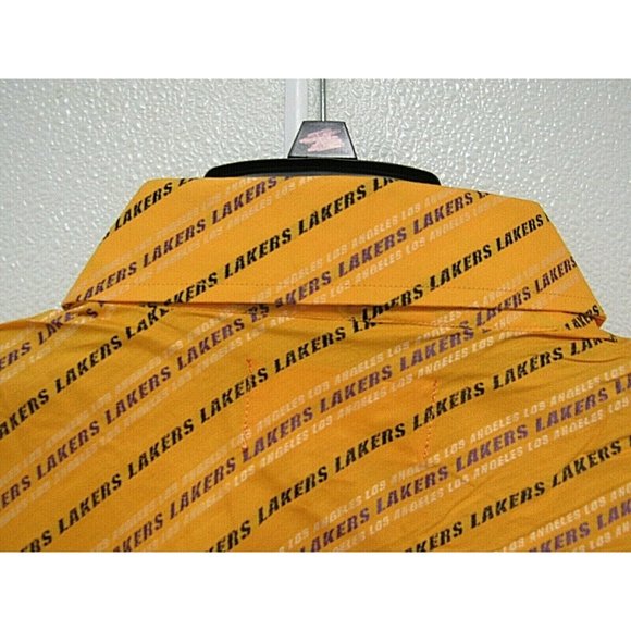 NBA  LA Lakers Gold Button Up Dress Shirt by Headmaster Designer Label - Picture 5 of 8